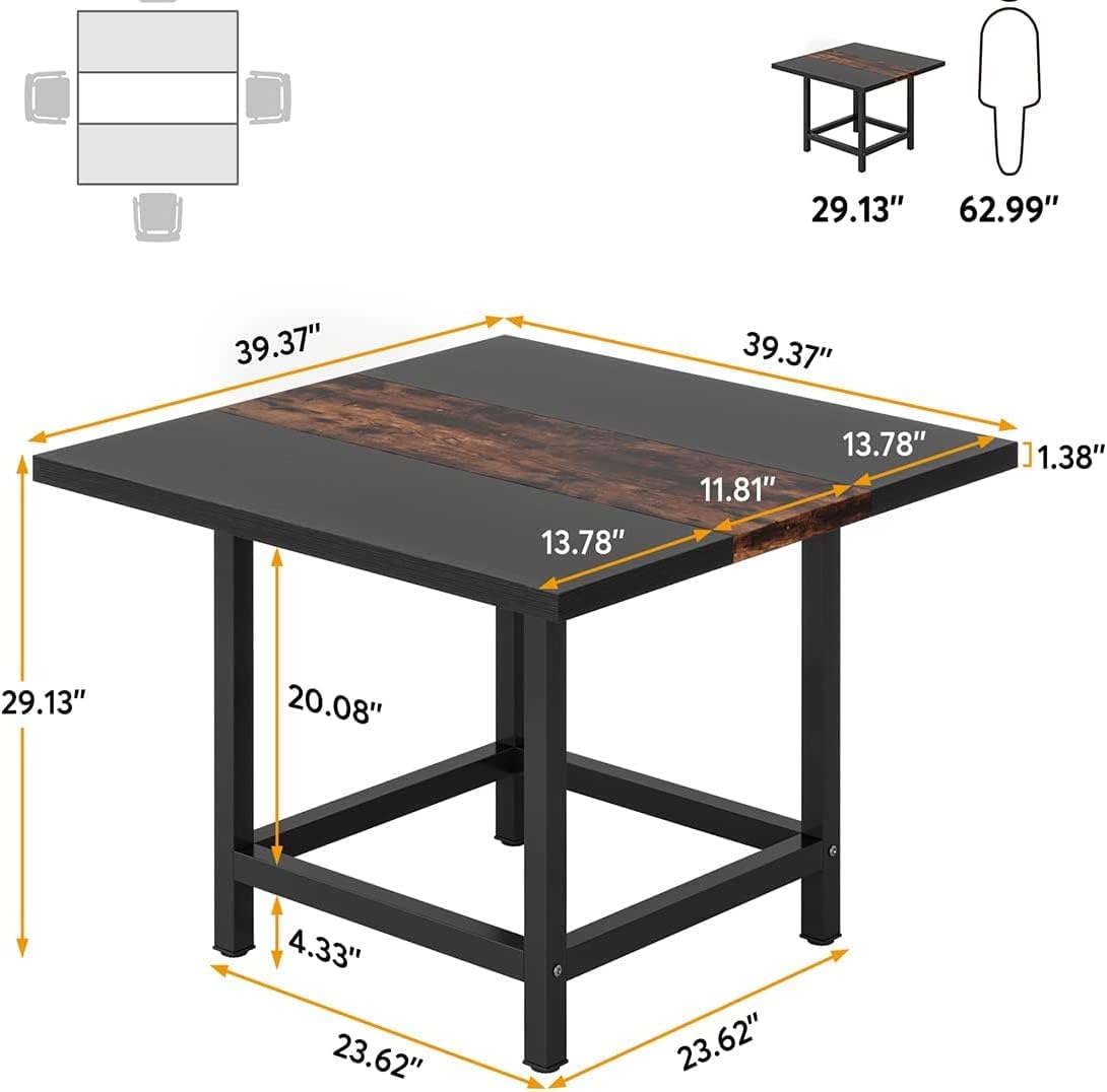 Square Dining Kitchen Table for Small Space